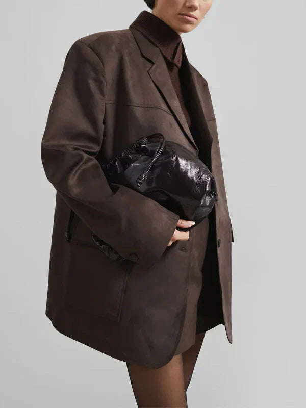 Ivano Milano™ | Blazer Marrone in Suede Oversize