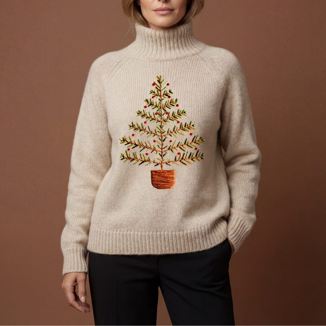 Elena | Maglione Invernale con Ricamo Albero - Ivano.