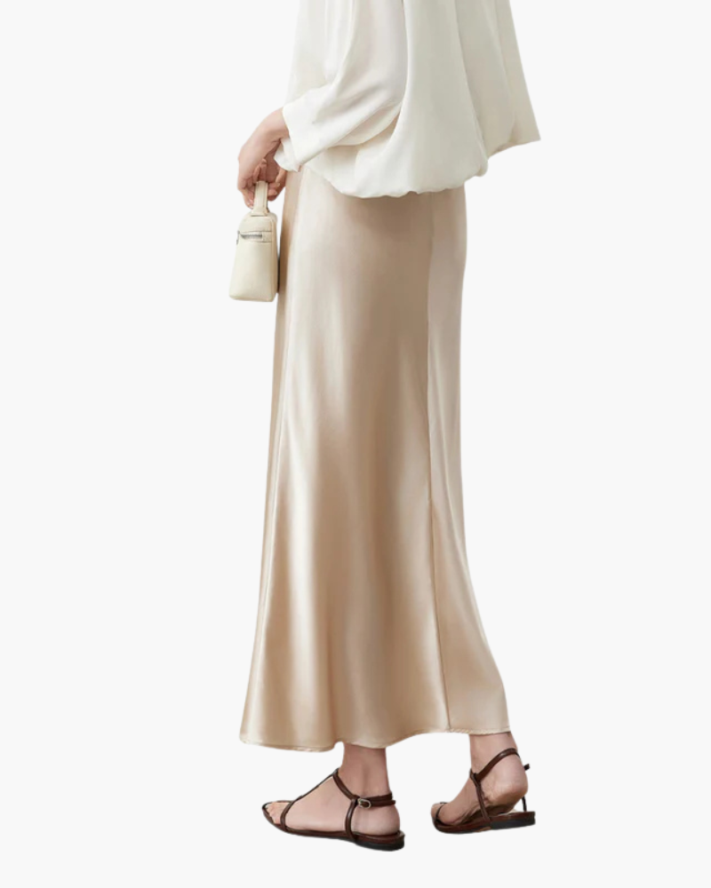 Ivano Milano™ | Gonna in seta argentata