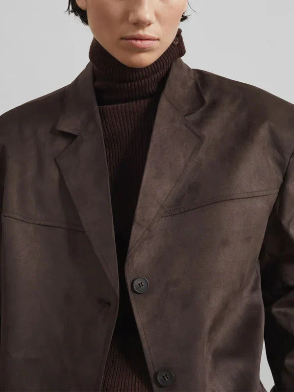 Ivano Milano™ | Blazer Marrone in Suede Oversize