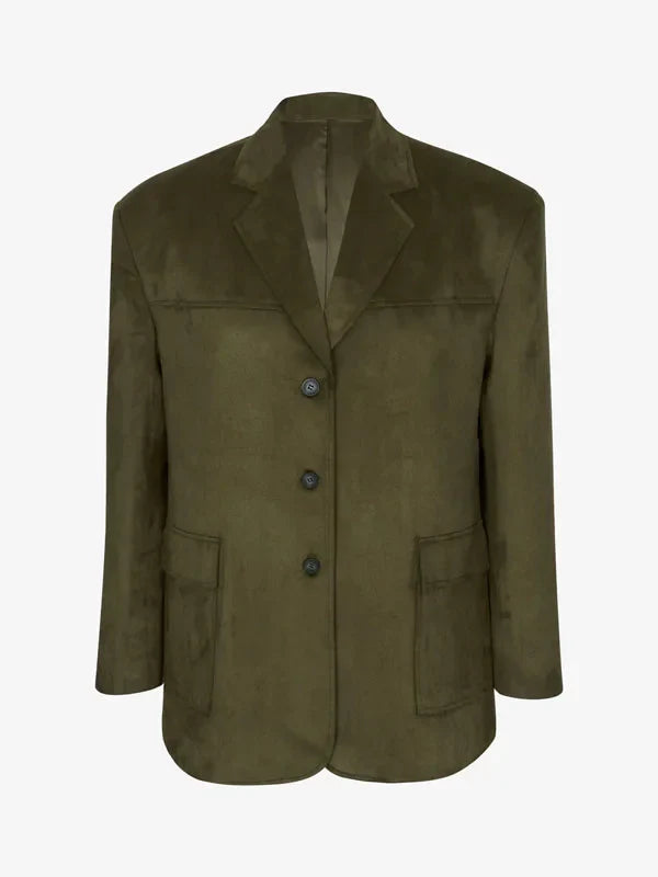 Ivano Milano™ | Blazer Oversize in Suede Verde Militare