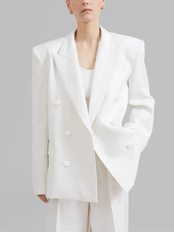 Ivano Milano™ | Blazer Bianco Oversize Doppiopetto