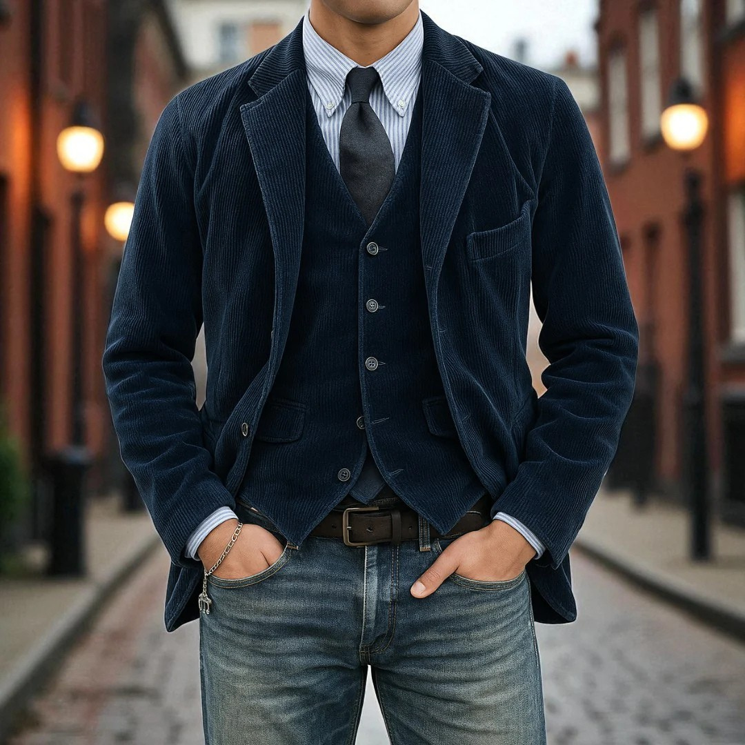 Tommy | Completo di 2 pezzi: Blazer e Gilet in Velluto - Ivano.