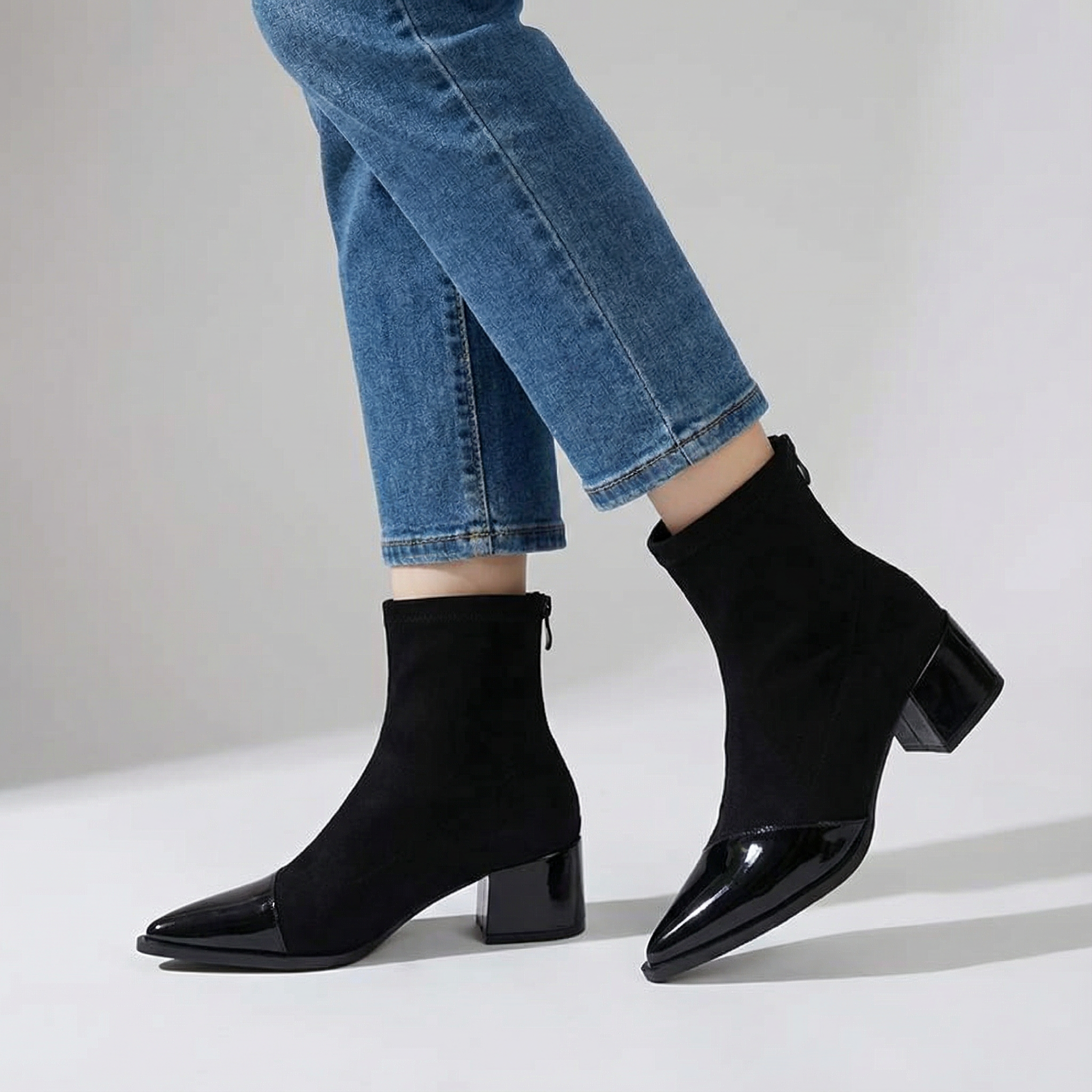 Elvira | Stivaletti Eleganti in Suede con Punta Lucida - Ivano.