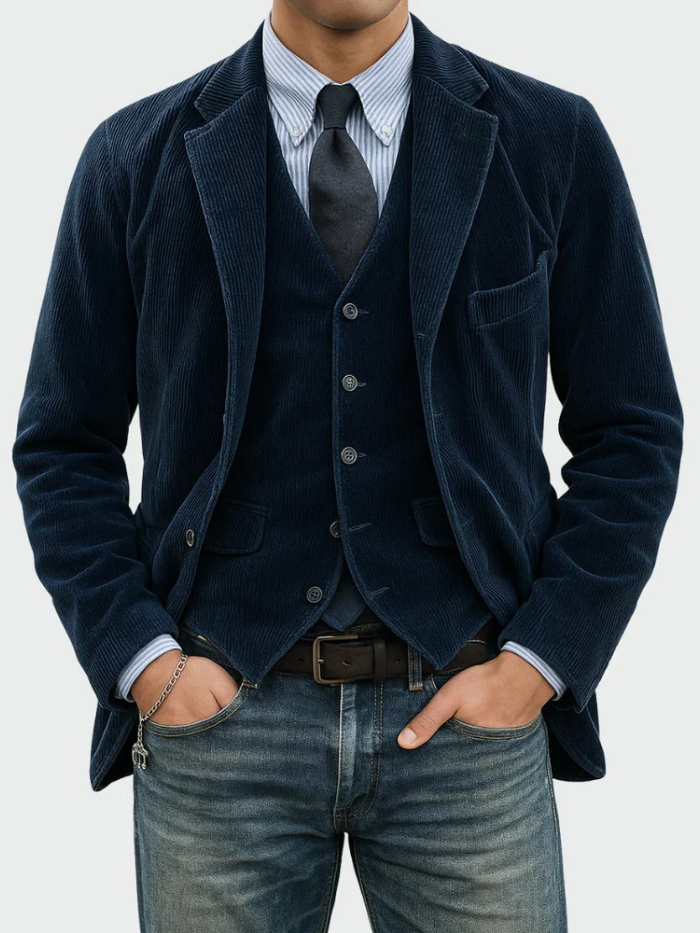 Tommy | Completo di 2 pezzi: Blazer e Gilet in Velluto - Ivano.