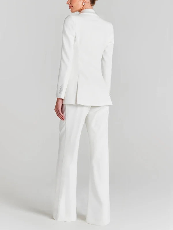 Ivano Milano™ | Blazer Bianco a Un Bottone con Collo Pieghettato