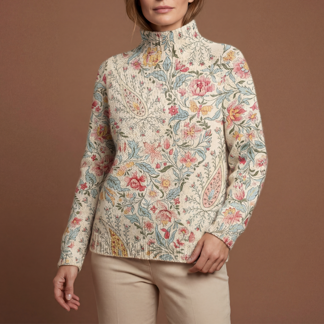 Julia | Maglione Dolcevita Vintage Paisley - Ivano.