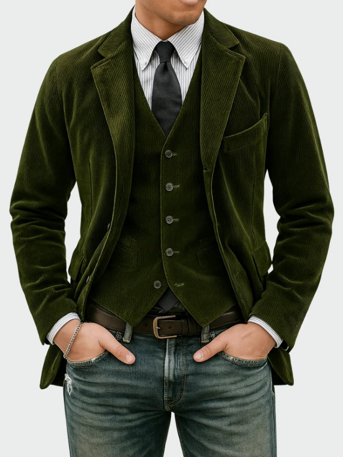Tommy | Completo di 2 pezzi: Blazer e Gilet in Velluto - Ivano.