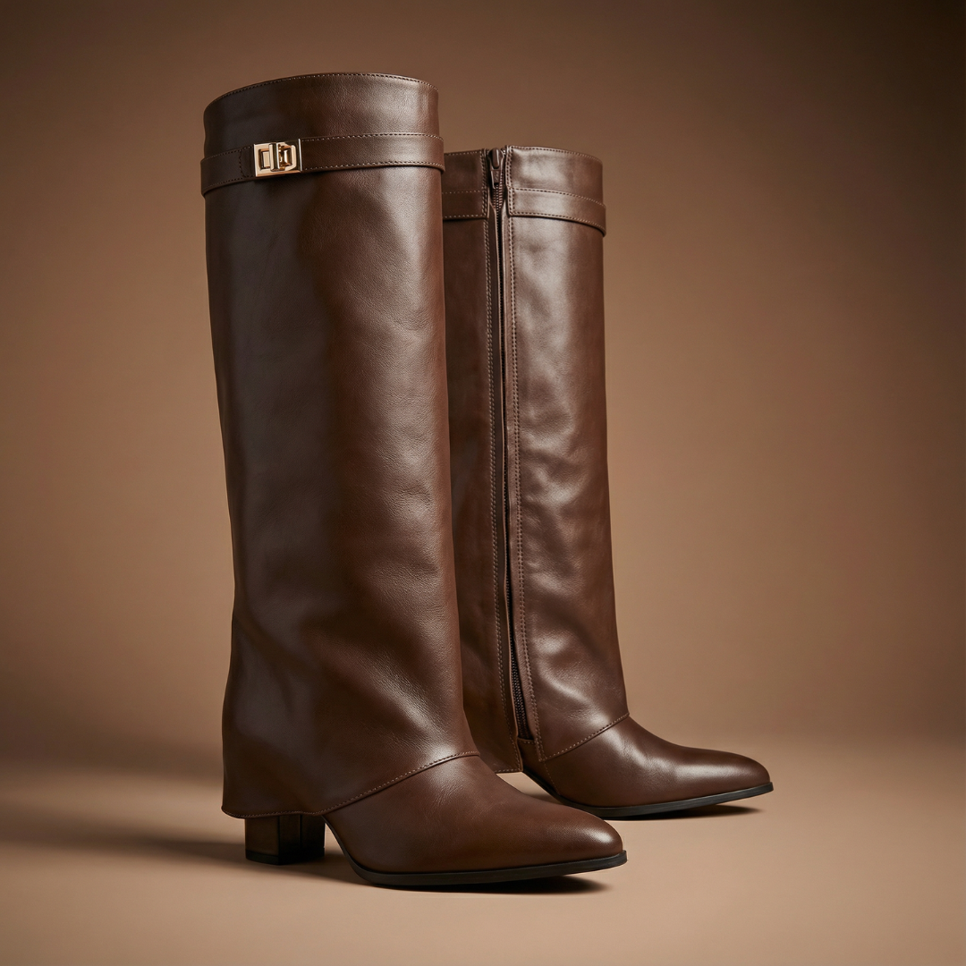 Luna | Stivali in Pelle con Gambale Largo - Ivano.