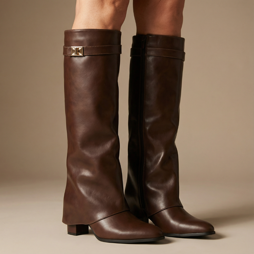 Luna | Stivali in Pelle con Gambale Largo - Ivano.