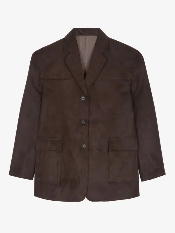 Ivano Milano™ | Blazer Marrone in Suede Oversize
