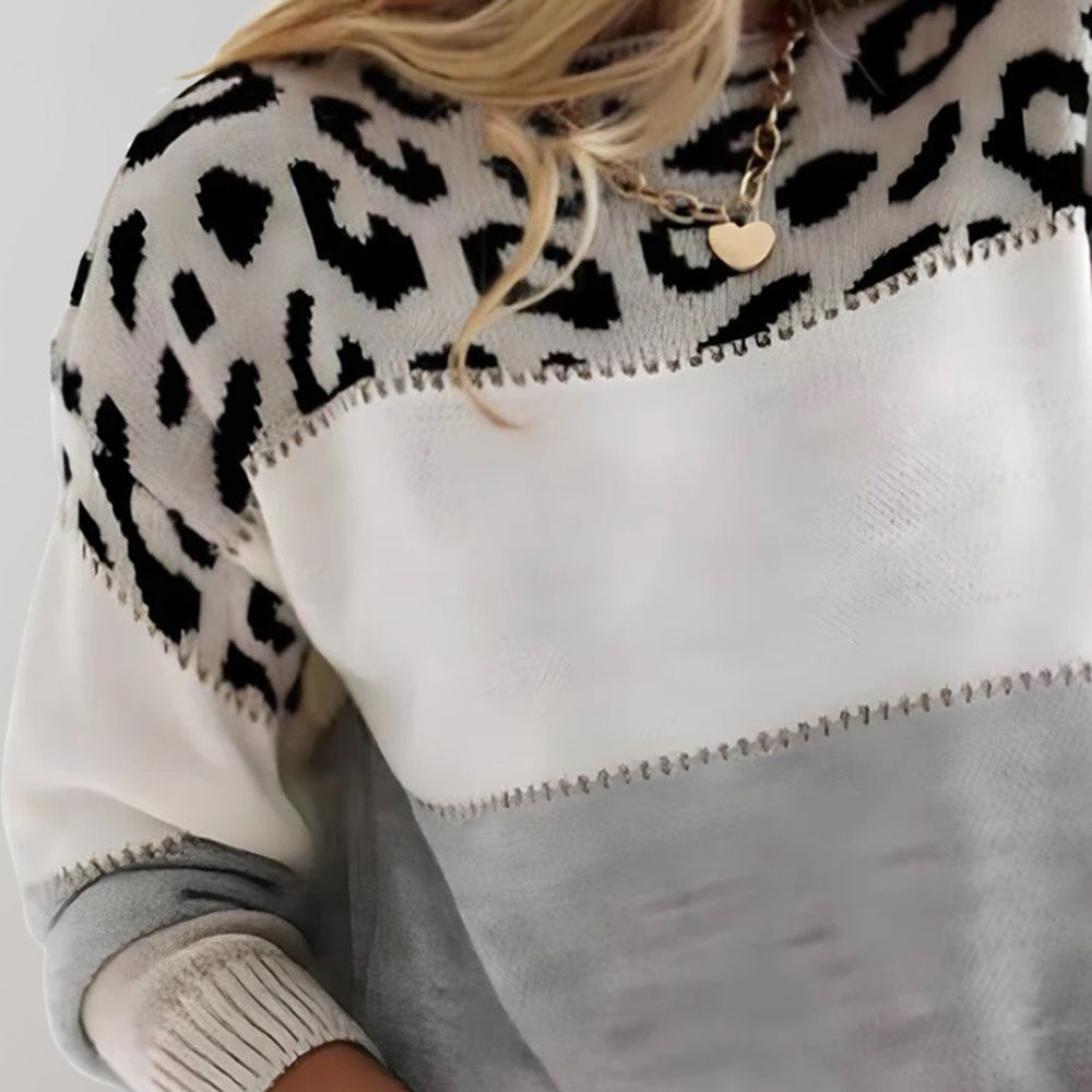 Charlene | Maglione Casual con Stampa Leopardo - Ivano.
