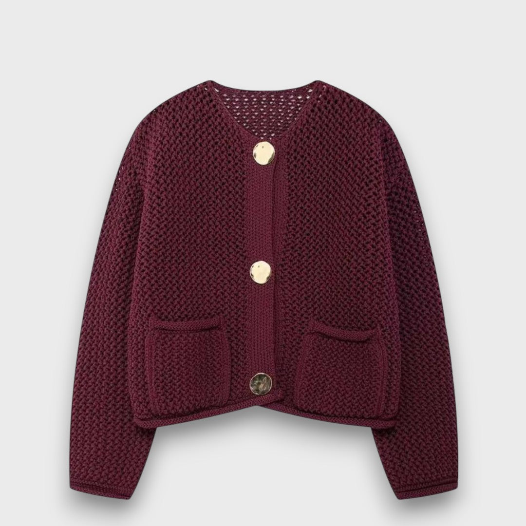 Jessa – Cardigan in Rosso Borgogna - Ivano.