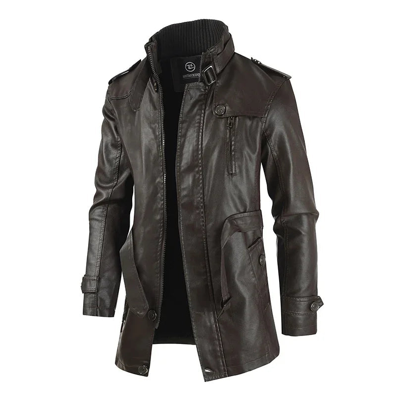 ANDRE™|GIACCA LUNGA ELEGANTE BIKER - Ivano.